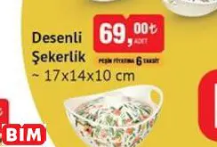 DESENLİ MELAMİN ŞEKERLİK ~ 17X14X10 CM